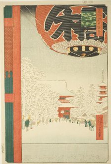 Kinryuzan Temple at Asakusa (Asakusa Kinryuzan), from the series "One Hundred..., 1856. Creator: Ando Hiroshige.