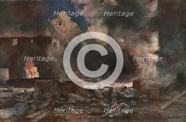 'Sur les Champs de Bataille de 1918; la ferme Lessard, entre Marizy et Neuilly-Saint-Front', 1918. Creator: Francois Flameng.