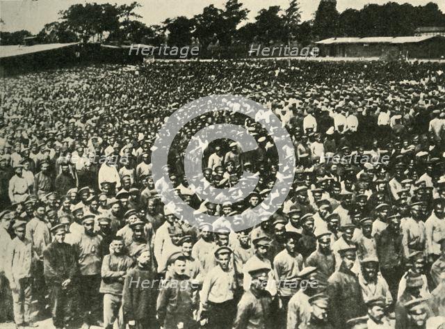'Russian Prisoners in...one of the internment camps', First World War, 1914-1918, (c1920).  Creator: Unknown.