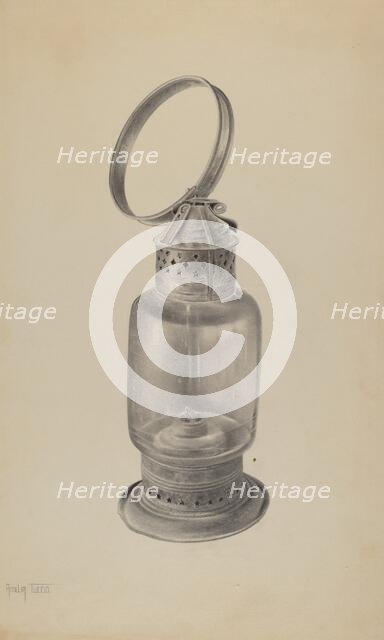 Hand Lantern, c. 1938. Creator: Amelia Tuccio.