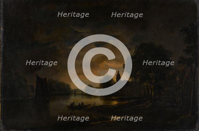 River View by Moonlight, c.1850-c.1875. Creator: Unknown.