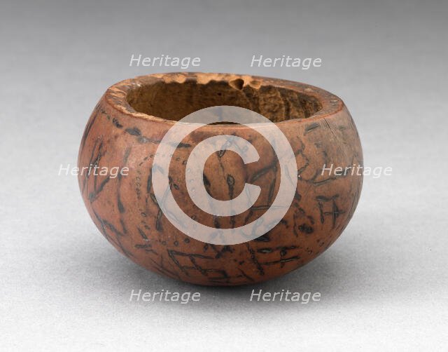 Miniature Bowl Incised and Painted with Geometric Motifs, A.D. 1400/1450. Creator: Unknown.