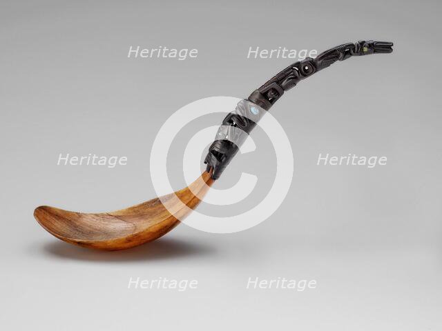 Ceremonial feast ladle with representation of crest legend, 1850-1885. Creator: Unknown.