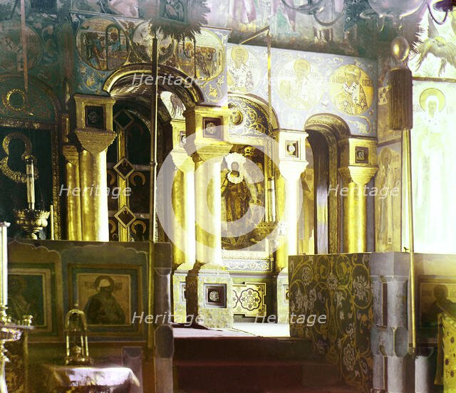 Iconostasis in the Church of the Resurrection, Rostov Velikii, 1911. Creator: Sergey Mikhaylovich Prokudin-Gorsky.