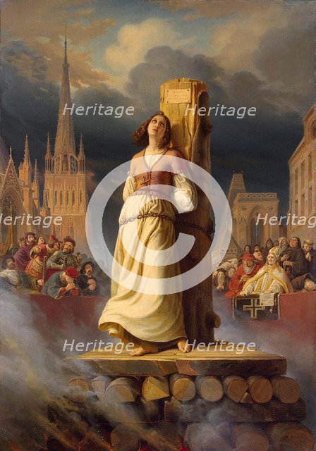 Joan of Arc's Death at the Stake, 1843. Artist: Stilke, Hermann (Anton) (1803-1860)