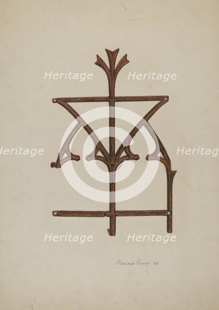 Ornamental Iron Grill, 1938. Creator: Clarence Secor.