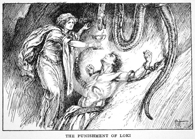 'The Punishment of Loki', 1925. Artist: Unknown