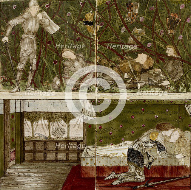 Sixteen tiles form eight illustrations of the 'Briar Rose' tale, 1862-1865. Artists: William Morris, Sir Edward Coley Burne-Jones.