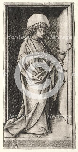 St. John with Serpent in Chalice. Creator: Israhel van Meckenem (German, c. 1440-1503).