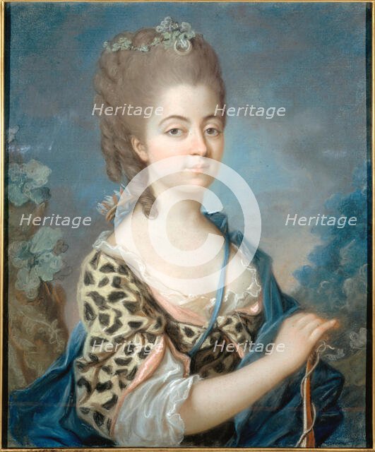 Portrait of Marie-Aurore de Saxe (1748-1821) as Diana, ca 1777. Creator: Labille-Guiard, Adélaïde (1749-1803).