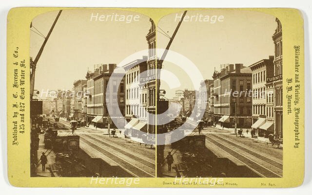 Down East Water St. from the Kirby House, 1880/89. Creator: Henry Hamilton Bennett.