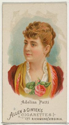 Adelina Patti, from World's Beauties, Series 1 (N26) for Allen & Ginter Cigarettes, 1888., 1888. Creator: Allen & Ginter.