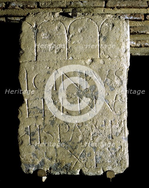 Stela in limestone, from the Oppidum of Pamplona.