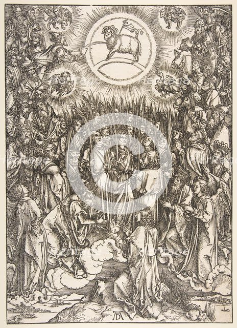 The Adoration of the Lamb, from the Apocalypse series.n.d. Creator: Albrecht Durer.
