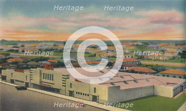 'Carlos Dieppa Building, Ford, Mercury, Lincoln Service, Barranquilla', c1940s. Artist: Unknown.