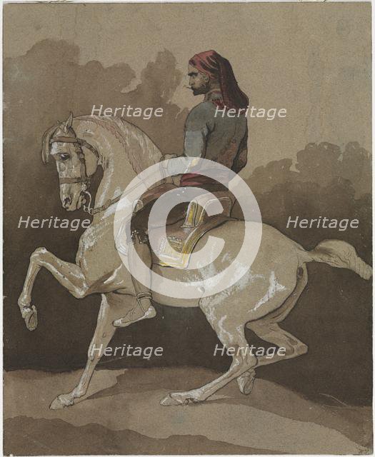 Arab on Horseback, 1800s. Creator: Horace Vernet (French, 1789-1863).