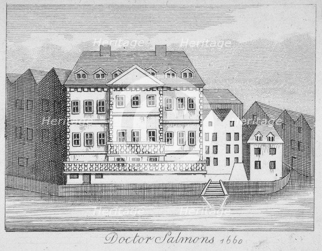 View of Dr Salmon's house on the Fleet River, City of London, 1801. Artist: Anon