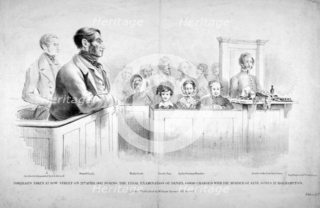 Portraits taken at Bow Street Police Court, Westminster, London, 1842. Artist: Alexander O'Driscoll