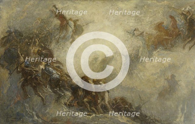 Esquisse pour l'amphithéâtre de paléontologie du Museum d'histoire naturelle de Paris..., 1897. Creator: Fernand Cormon.