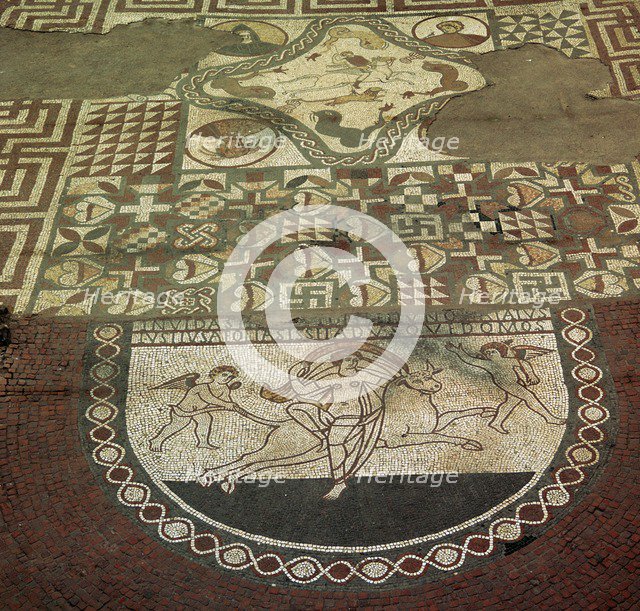 Mosaic pavement of a Roman villa, 2nd century. Artist: Unknown