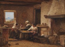 Women Working in the Kitchen of a Farmhouse near Olevano, Italy, 1845-1848. Creator: Wilhelm Marstrand.