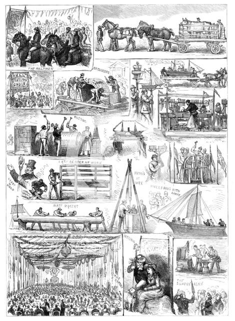 Commencement of the Hull, Barnsley, and West Riding Railway and Dock...procession and banquet, 1881. Creator: Unknown.