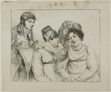 Man and Two Women Conversing, 1817. Creator: Vivant Denon.