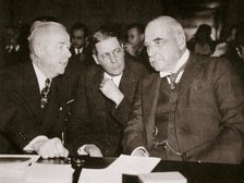 Thomas W Lamont, George Whitney, and JP Morgan, American financiers, 1930s. Artist: Unknown
