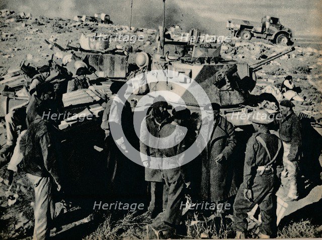 'The Meeting at El Duda. On 26 November the Tobruk garrison took El Duda', 1941 (1944). Artist: Unknown.