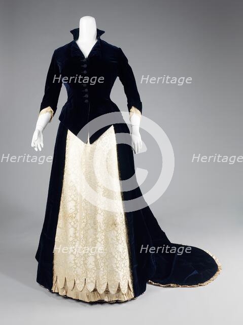 Evening dress, American, 1881. Creator: Frederick Loeser & Company.
