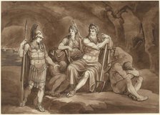 Telemachus Requests Permission from Pluto to Seek His Father in the Underworld, 1809. Creator: Bartolomeo Pinelli.
