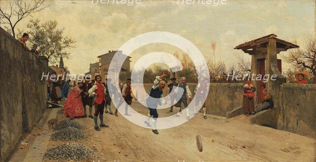 The Ruzzola Game, 1880. Creator: Sorbi, Raffaello (1844-1931).