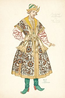 Costume design for the opera The Bride of Tsar by N. Rimsky-Korsakov, 1930. Artist: Bilibin, Ivan Yakovlevich (1876-1942)