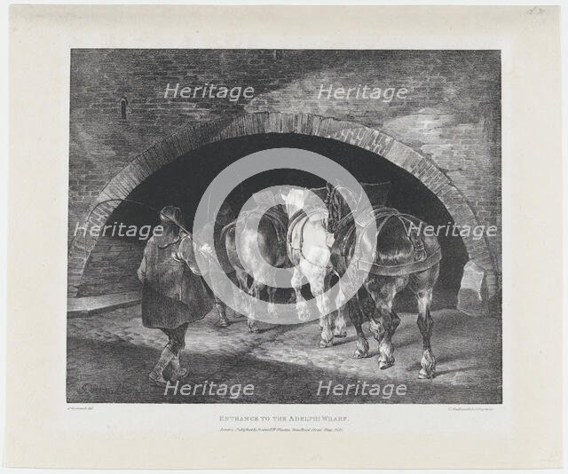 Entrance to the Adelphi Wharf, 1821. Creators: Theodore Gericault, Charles Joseph Hullmandel.