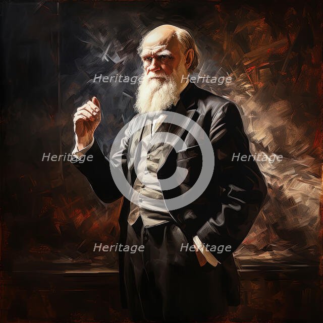 AI IMAGE - Portrait of Charles Darwin, 1870s, (2023). Creator: Heritage Images.