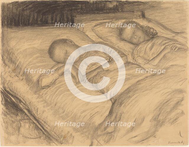 The Artist's Children Wolf and Anna Asleep, c. 1900. Creator: Leopold Kalckreuth.