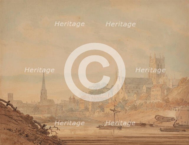 Worcester from the River Severn, about 1795. Creator: Edward Dayes.