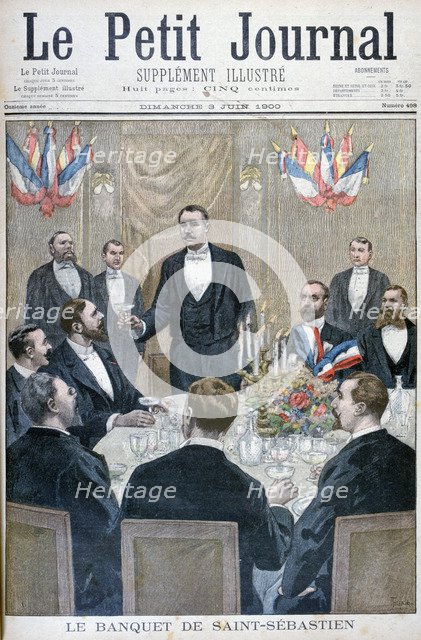 Banquet of french nationalist and Paul Déroulède, Saint-Sebastien, Belgium, 1900. Artist: Oswaldo Tofani
