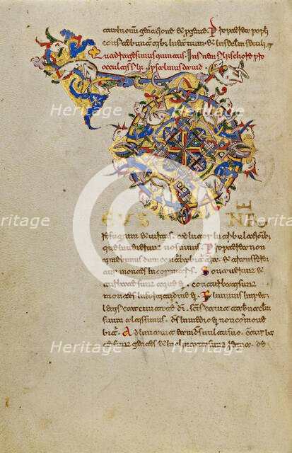 Inhabited Initial D; Breviary, 1153. Creator: Unknown.