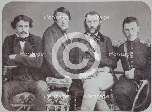 The Brothers Tolstoy: Sergei Tolstoy, Nikolai Tolstoy, Dmitri Tolstoy and Leo Tolstoy, 1850s.