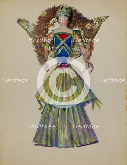 Christmas Tree Doll, c. 1936. Creator: Mina Lowry.