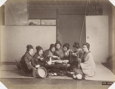 Japanese women at a meal, Between 1870 and 1890. Creator: Anonymous.