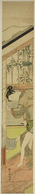 Man Pulling at a Woman's Kimono, c. 1768/69. Creator: Suzuki Harunobu.