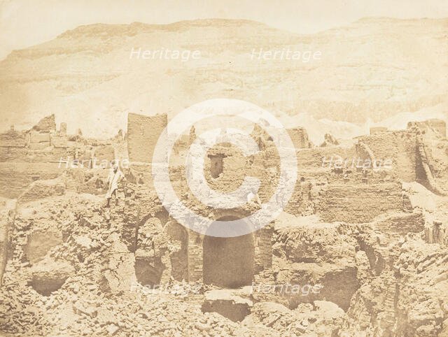 Ruines d'une ville chrétienne, à Médinet-habou (Thèbes), 1849-50. Creator: Maxime du Camp.
