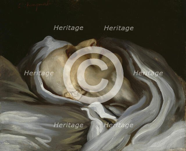 Théodore Géricault on His Deathbed, 1824. Creator: Charles-Emile-Callande de Champmartin.
