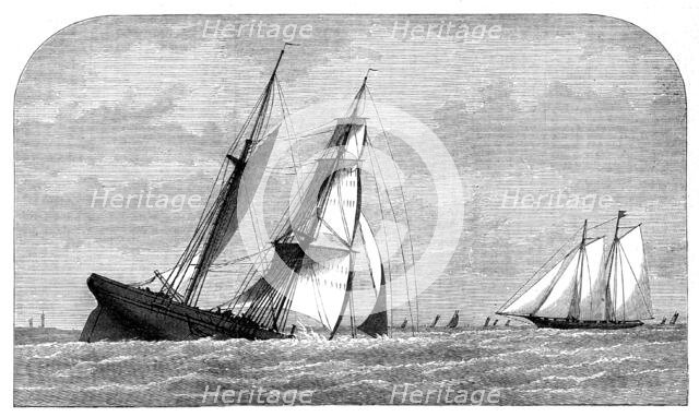 Sinking of a collier off Lowestoft - the yacht Violet at hand, 1873. Creator: Unknown.