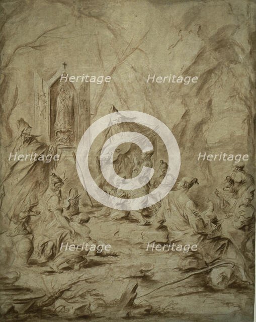 Ballad Singer at a Shrine of the Virgin, 1720/25. Creator: Alessandro Magnasco.