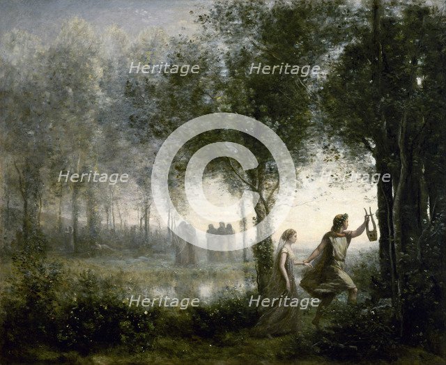 Orpheus Leading Eurydice from the Underworld, 1861. Artist: Corot, Jean-Baptiste Camille (1796-1875)