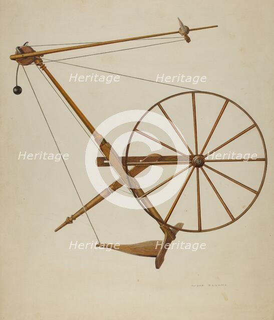 Spinning Wheel, 1941. Creator: Oscar Bluhme.