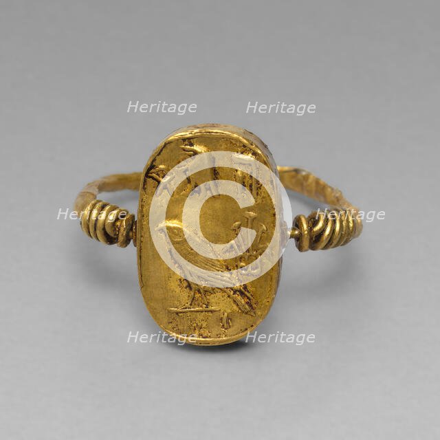 Ring Depicting Isis and Horus, Egypt, Ptolemaic Period (332-30 BCE). Creator: Unknown.